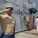 U.S. Marines and sailors man the rails for Fleet Week 2016