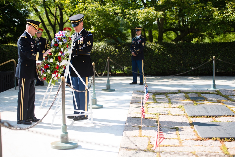 Wreath laying at Pres. Kennedy’s gravesite in Arlington National Cemetery