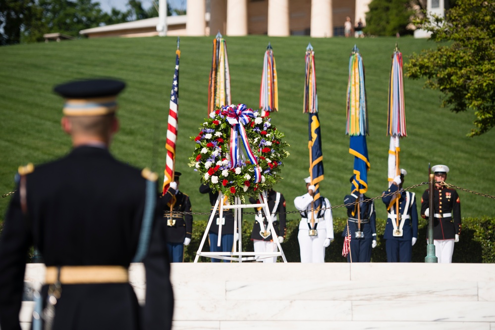 Wreath laying at Pres. Kennedy’s gravesite in Arlington National Cemetery