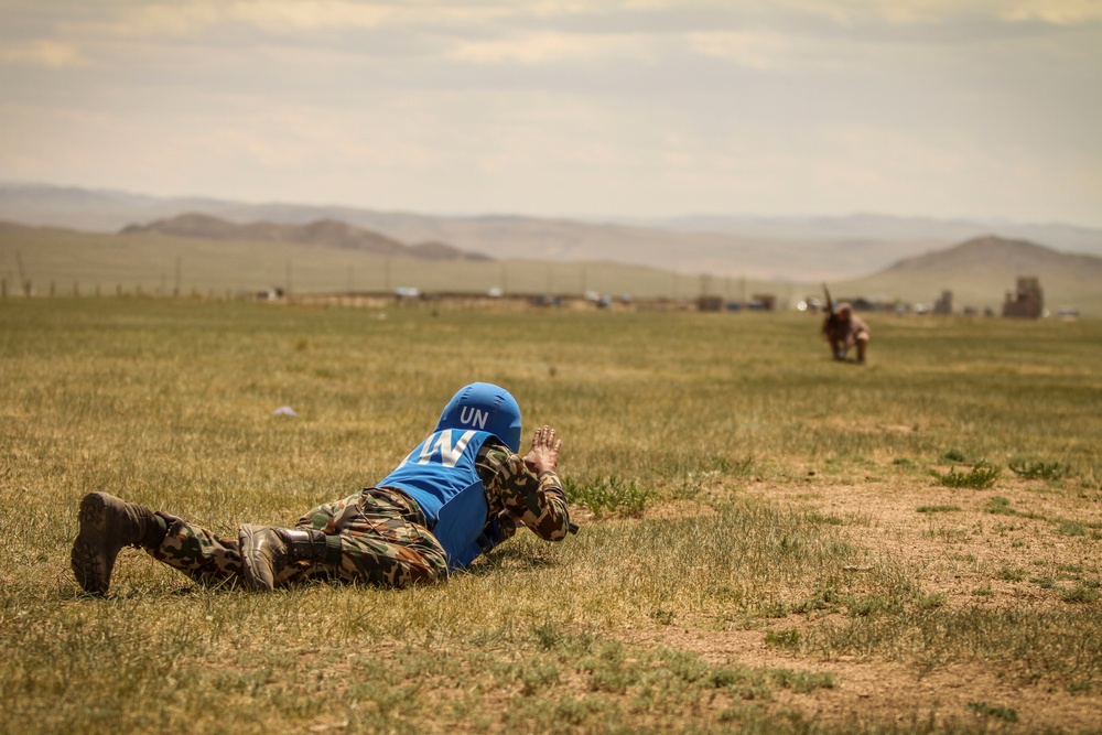 Service members with the Nepalese Army participate in lane training at Khaan Quest 2016