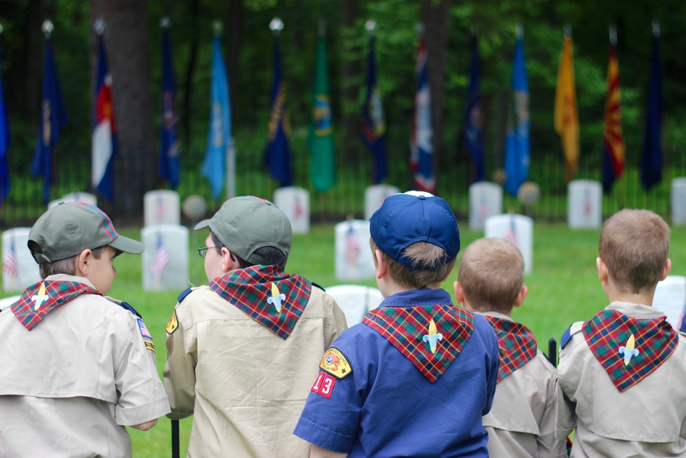 Boy Scouts observe Military Cemetery