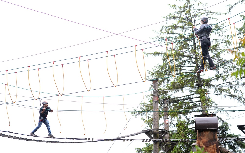 High-ropes course challenges Sky Soldiers to build stronger bonds
