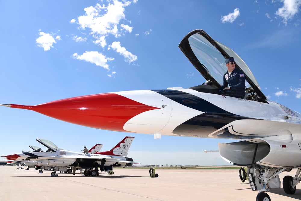 Thunderbirds visit Peterson Air Force Base for USAFA Graduation