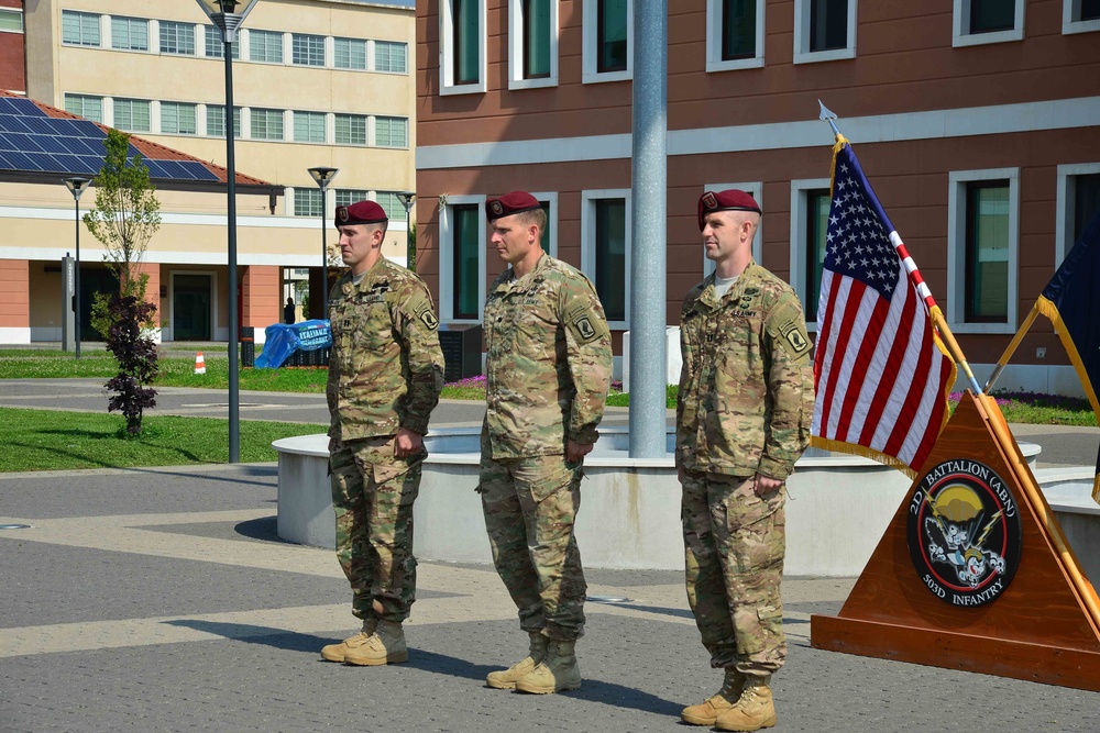 Change of Command Ceremony Company B, 2nd Battalion, 503rd Infantry Regiment, 173rd Airborne Brigade