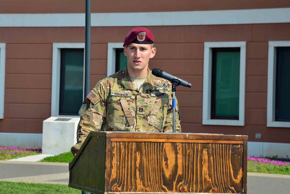 Change of Command Ceremony Company B, 2nd Battalion, 503rd Infantry Regiment, 173rd Airborne Brigade