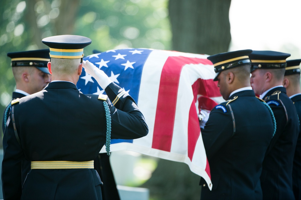 The graveside service for U.S. Army Capt. Stephanie Rader in Arlington National Cemetery