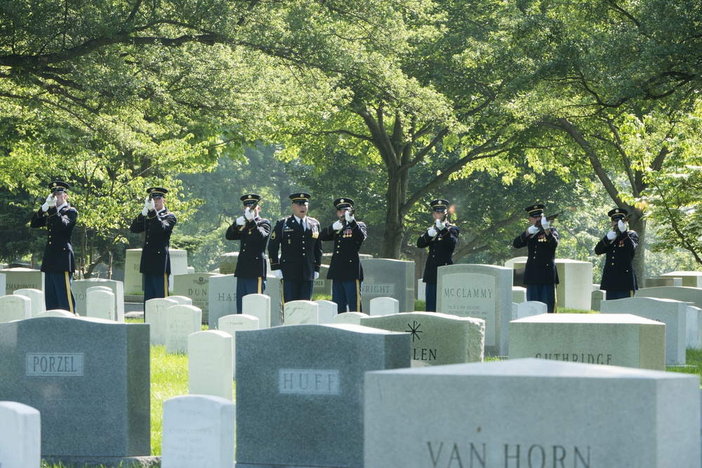 The graveside service for U.S. Army Capt. Stephanie Rader in Arlington National Cemetery