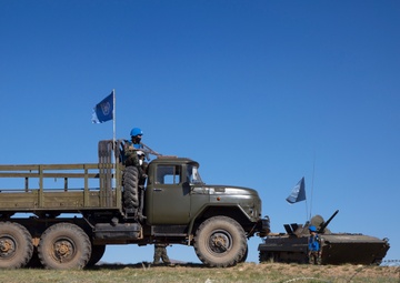 Royal Cambodian Armed Forces participate in mobile checkpoint training during Khaan Quest 2016