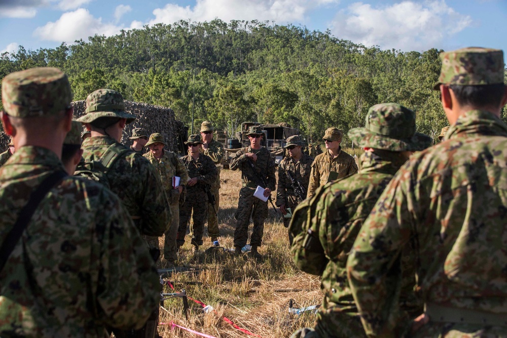 U.S. Marines, Australian Army, and Japan Ground Self-Defense Force discuss plans for Southern Jackaroo
