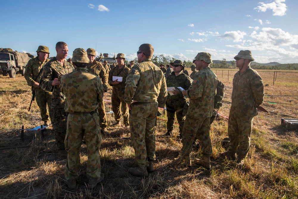 U.S. Marines, Australian Army, and Japan Ground Self-Defense Force discuss plans for Southern Jackaroo