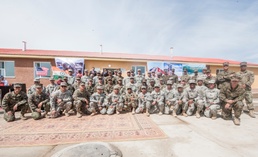 U.S. Marines, Soldiers, Sailors along with Mongolian, Singaporean, Indian Armed Forces participate in an ENCAP ribbon-cutting ceremony during Khaan Quest 2016.