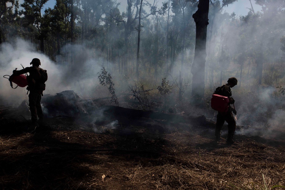 U.S. Marines defend positions