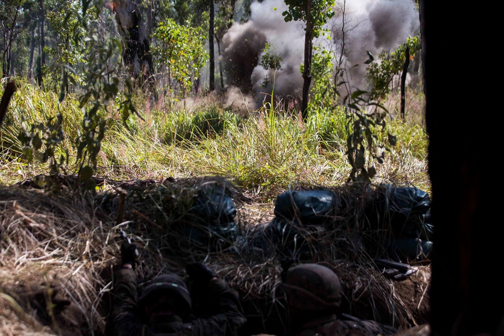 U.S. Marines defend positions