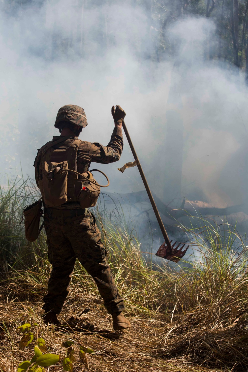 U.S. Marines defend positions