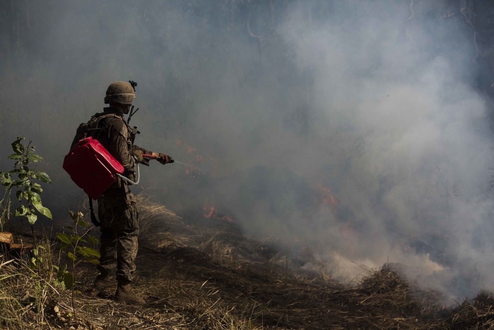 U.S. Marines defend positions