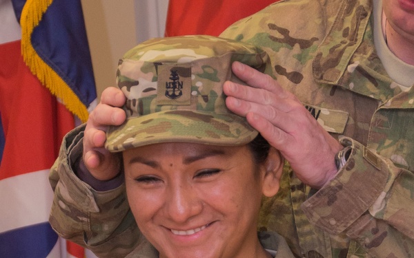 Frocking of new Senior Chief Iris Gonzales