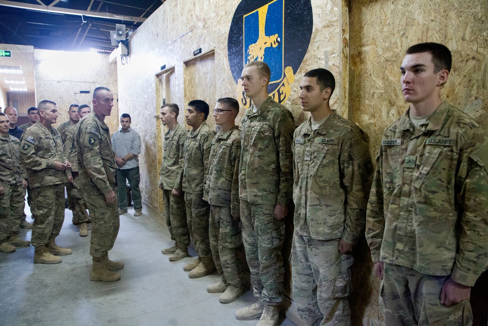 Task Force Strike Soldiers receive Combat Action Badges