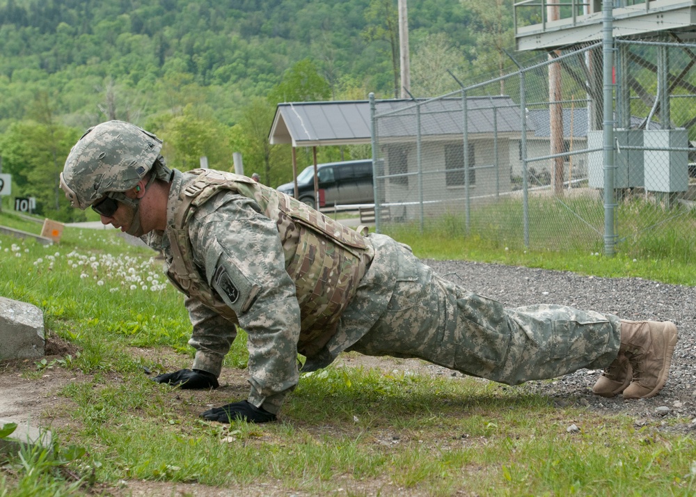 Soldier Performs Push-Ups for Stress Shoot