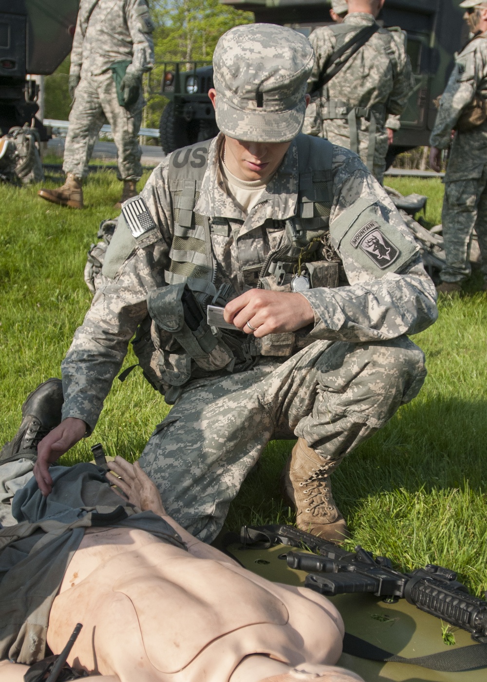 Soldier is Evaluated on Casualty Care