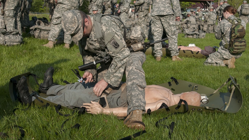 Soldier is Evaluated on Casualty Care