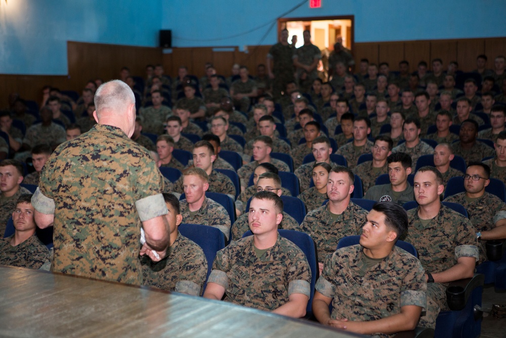 The 19th Chaplain of the Marine Corps visits SPMAGT-CR-AF Marines &amp; Sailors