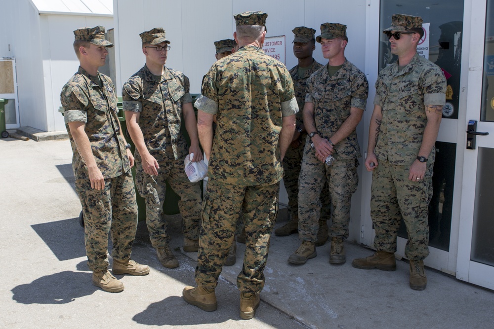 The 19th Chaplain of the Marine Corps visits SPMAGT-CR-AF Marines &amp; Sailors