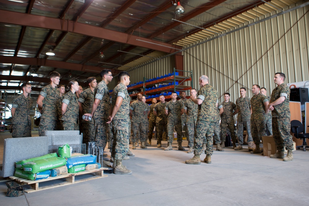 The 19th Chaplain of the Marine Corps visits SPMAGT-CR-AF Marines &amp; Sailors