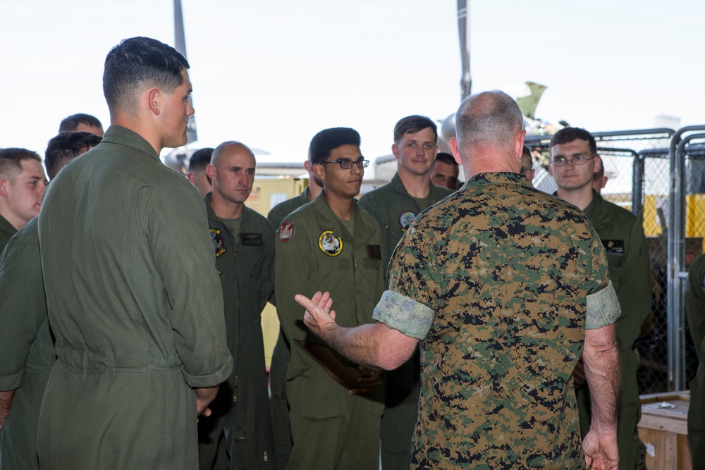 The 19th Chaplain of the Marine Corps visits SPMAGT-CR-AF Marines &amp; Sailors