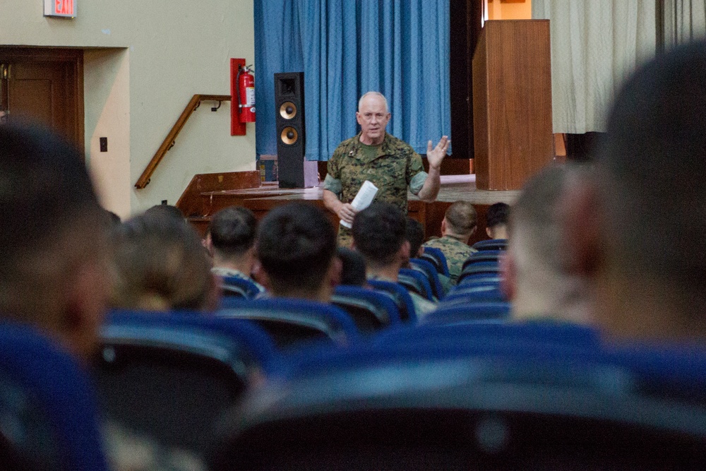 The 19th Chaplain of the Marine Corps visits SPMAGT-CR-AF Marines &amp; Sailors