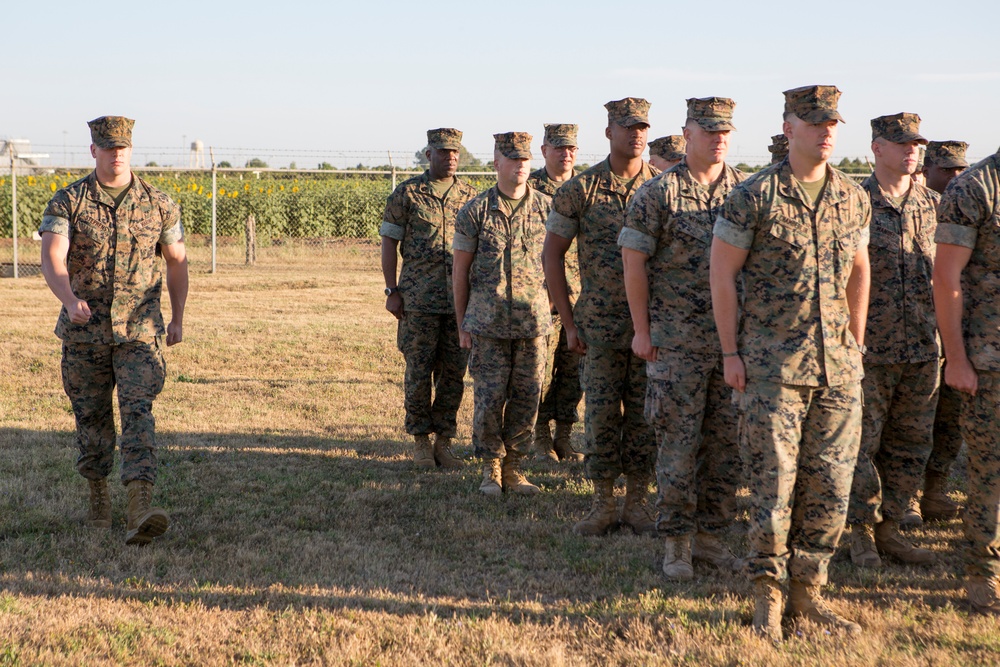 18th Sergeant Major of the Marine Corps meritoriously promotes Bryce Stephens to the rank of Cpl