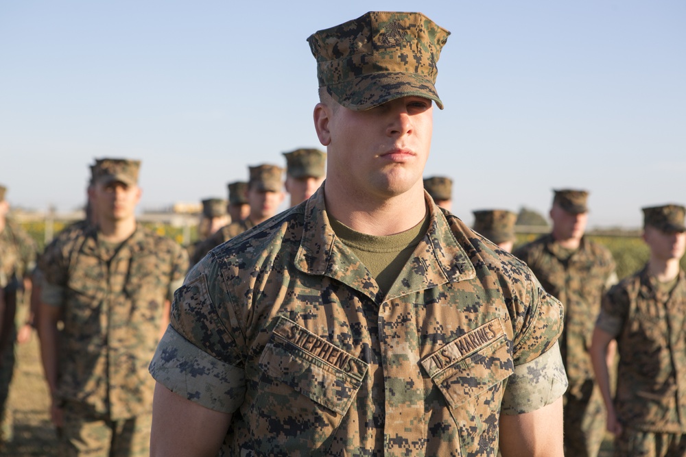 18th Sergeant Major of the Marine Corps meritoriously promotes Bryce Stephens to the rank of Cpl