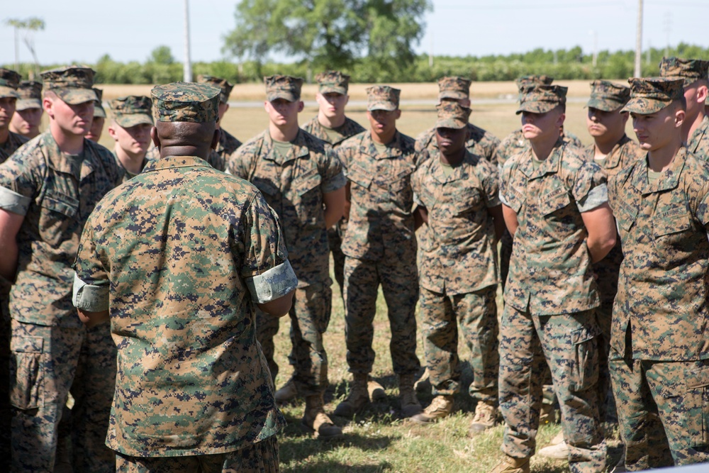 18th Sergeant Major of the Marine Corps, Ronald L. Green visits SPMAGTF-CR-AF Marines &amp; sailors