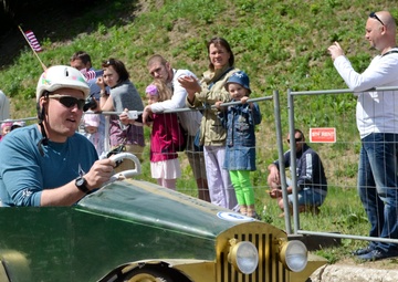 Eagle Troop races in Soap Box Derby in Estonia
