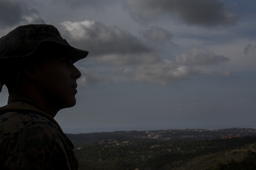 Marines hike through France
