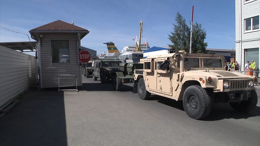 U.S. Marines Convoy through Latvia en route to Exercise Saber Strike 16