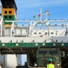 Marines move gear from ship to convoy