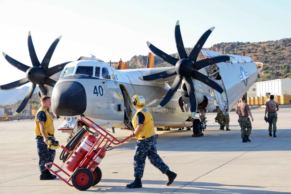 Fleet Logistics Support Squadron (VRC-40) arrives at Naval Support Activity (NSA) Souda Bay, Greece