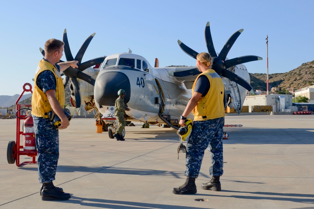 Fleet Logistics Support Squadron (VRC-40) arrives at Naval Support Activity (NSA) Souda Bay, Greece