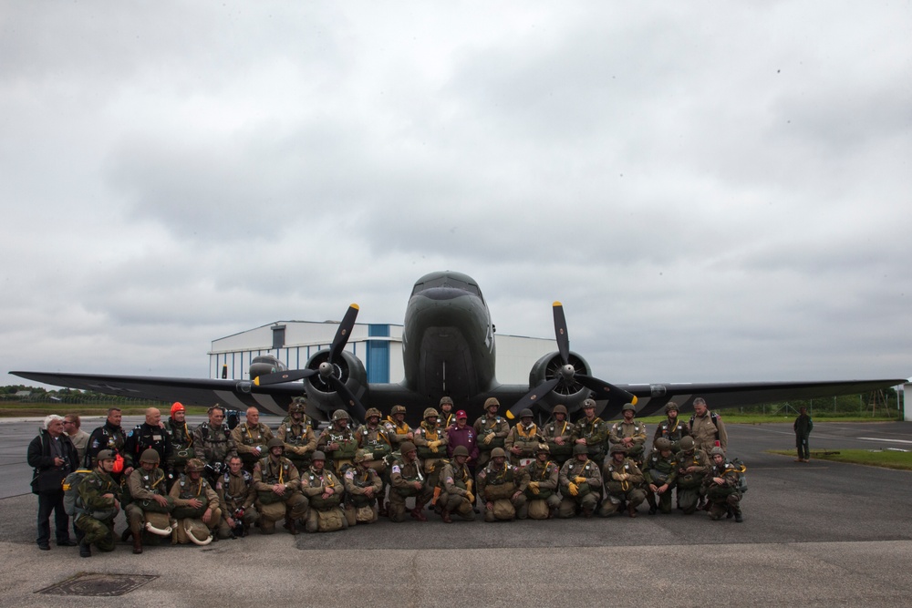 Round Canopy Parachute Team Normandy Jump