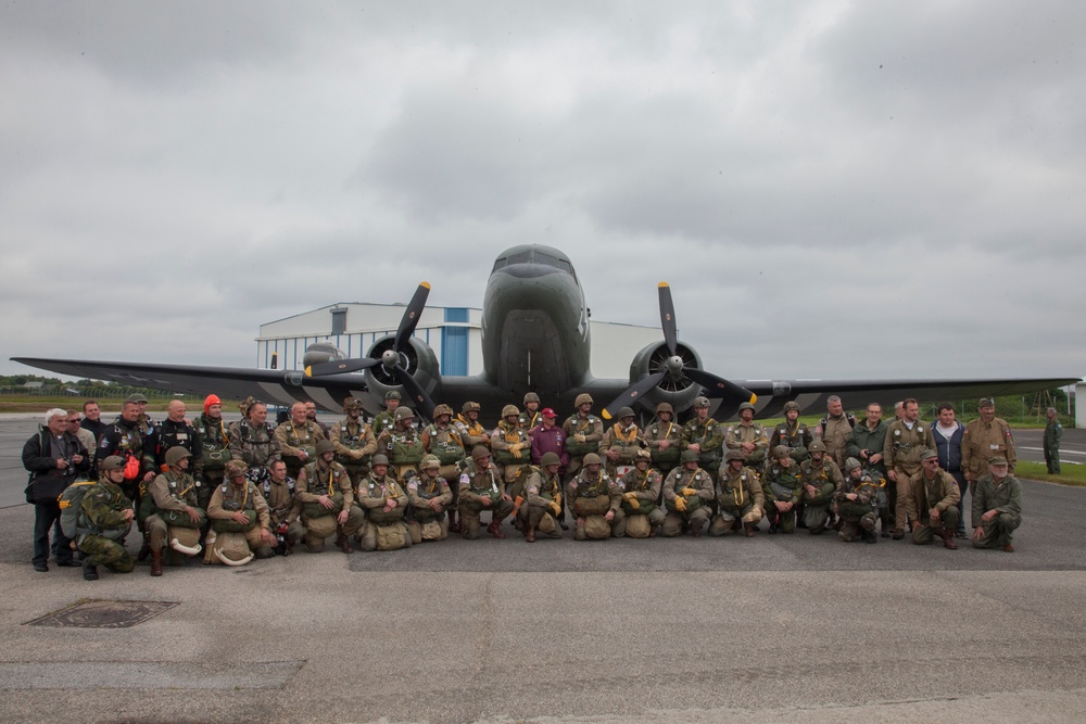 Round Canopy Parachute Team Normandy Jump