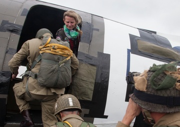 Round Canopy Parachute Team Normandy Jump