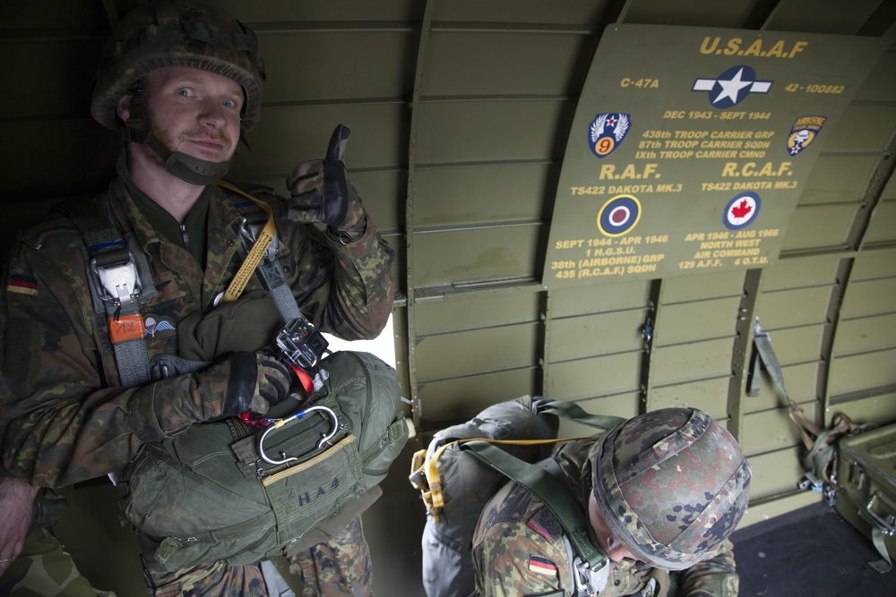 Round Canopy Parachute Team Normandy Jump