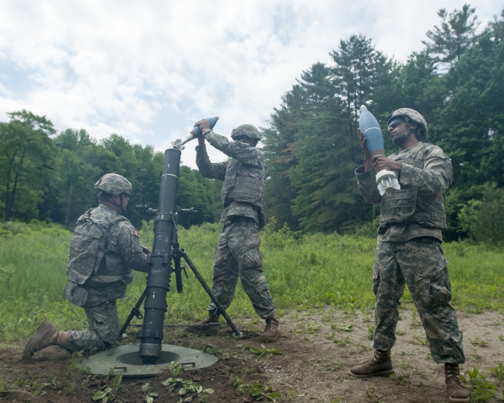 Soldiers Fire 120mm Mortar in Succession