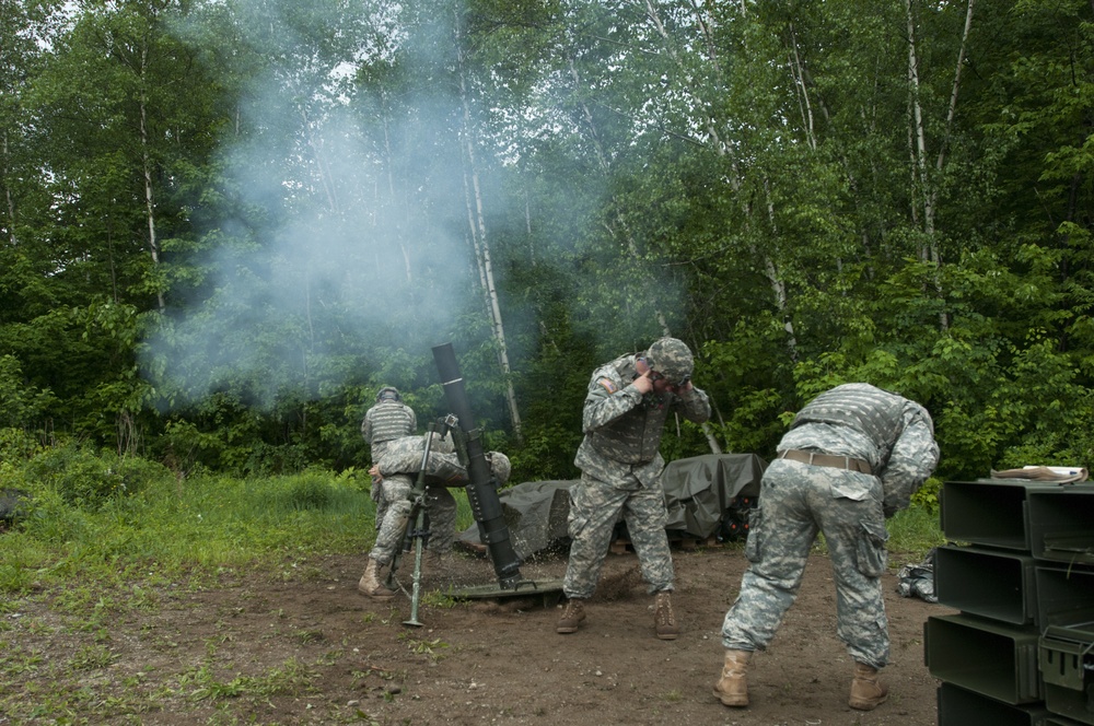 Soldiers Fire 120-mm Mortar