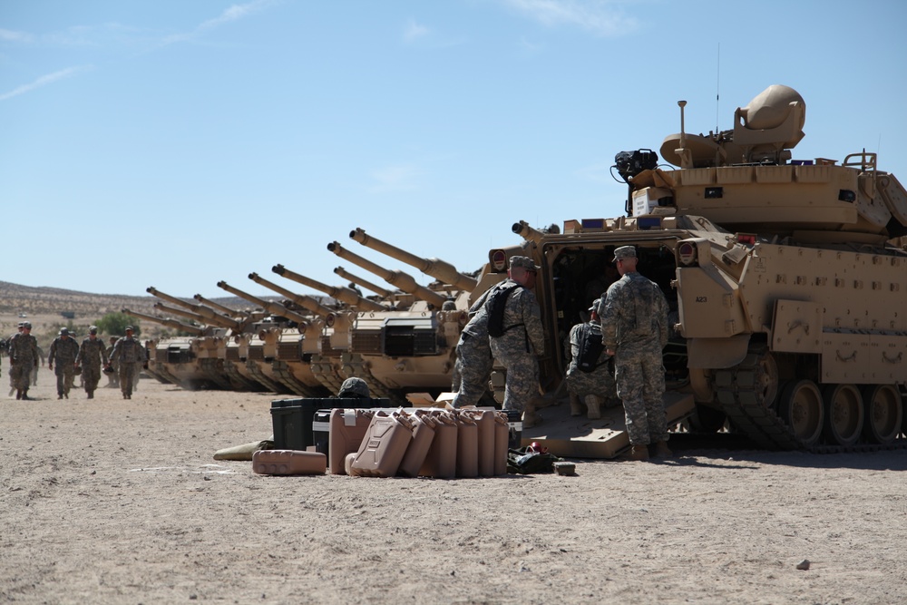 Minnesota National Guard; 1st Armored Brigade Combat Team; 34th Infantry Division; Red Bulls; National Training Center; Fort Irwin; California; NTC; Mojave Desert; Death Valley; Force-on-force maneuver; Rotational Unit Bivouac Area; RUBA; The Box;