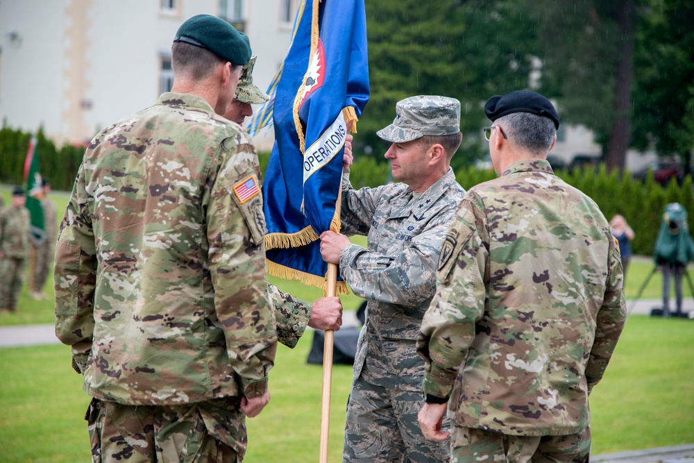 Handing over the colors