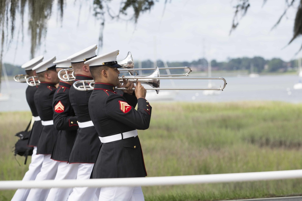 US Marines and other Service member participate in the 2016 Beaufort Memorial Day Parade.