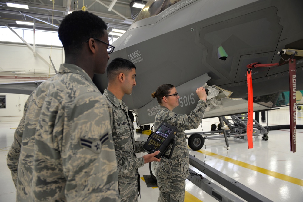 33rd FW nondestructive inspection Airmen inspect F-35