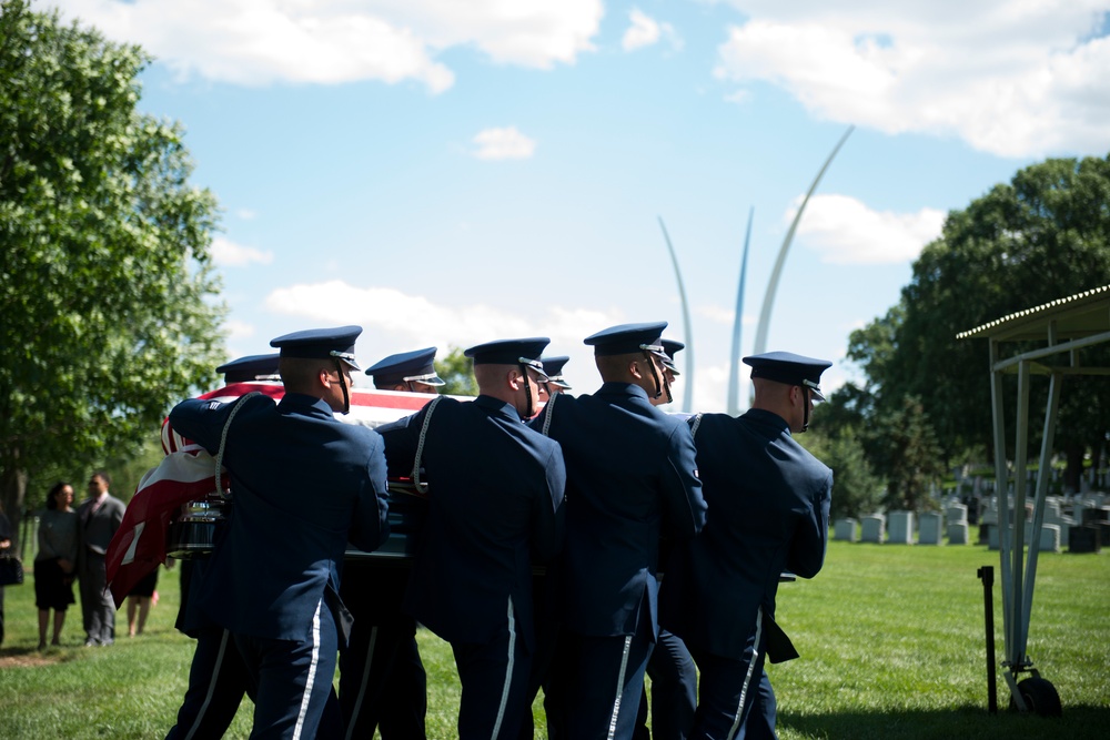 The graveside service for 2nd. Lt. Malvin Greston &quot;Marvelous Mal&quot; Whitfield, Tuskegee Airman and five-time Olympic medalist, at Arlington National Cemetery