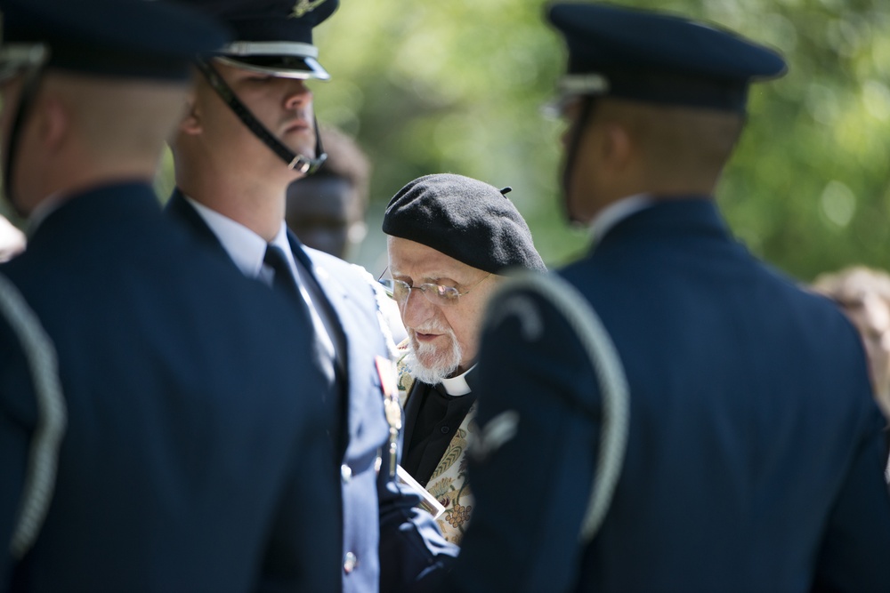 The graveside service for 2nd. Lt. Malvin Greston &quot;Marvelous Mal&quot; Whitfield, Tuskegee Airman and five-time Olympic medalist, at Arlington National Cemetery